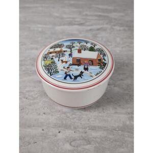 Villeroy & Boch Naif Trinket Box & Lid Laplau Luxembourg Hunter &‎ Dog